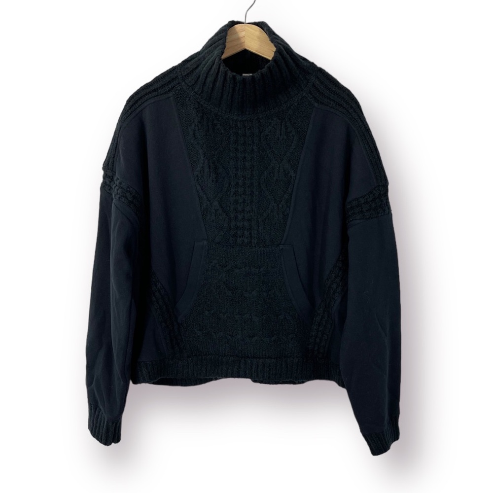 Anthropologie Daily Practice Black Cable-Knit Sweater XL NWT - Picture 5 of 11